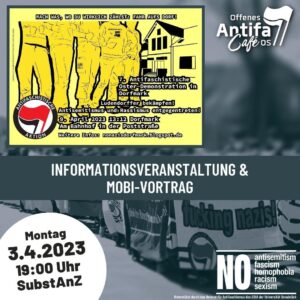 Info- und Mobiveranstaltung "7. Antifaschistische Landpartie in Dorfmark" @ SubstAnZ Osnabrüück