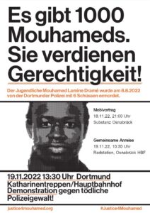 Mobiveranstaltung für: Demonstration gegen Polizeigewalt in Dortmund